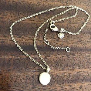 J. Crew Necklace gold tone chain with to be monogramed gold round disc pendant